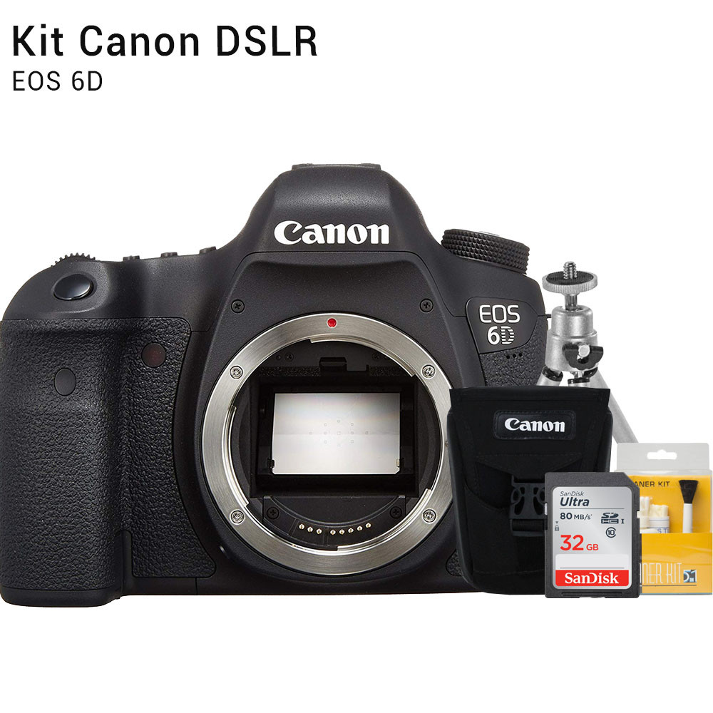 Canon 6D Corpo - Câmera DSLR | Brindes: Bolsa, Cartão 32GB, Mini Tripé e Kit Limpeza