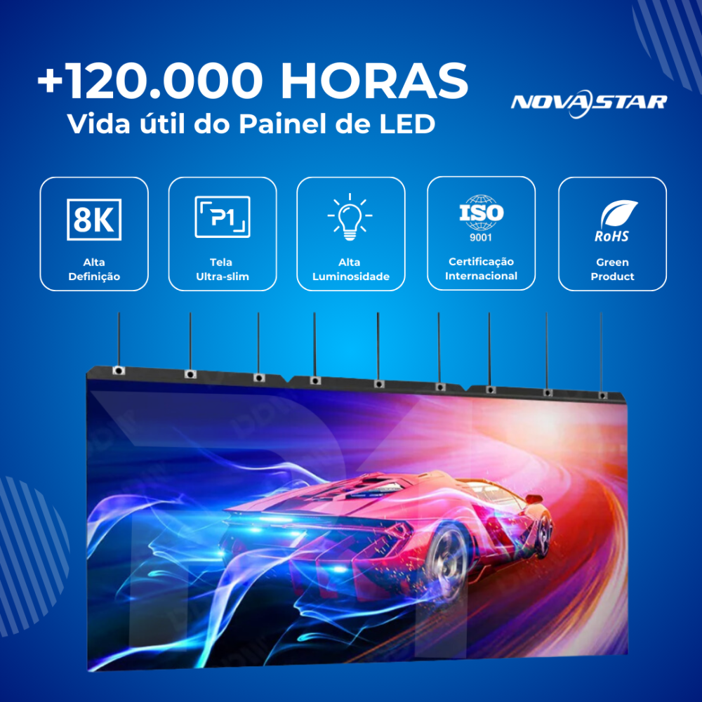Painel de LED P2.9 Indoor 500-1000mm  mais barato do Brasil