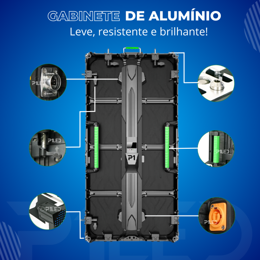 Detalhes Painel de LED Outdoor P3.9 Rental 500x1000, 50x100 P1LED 