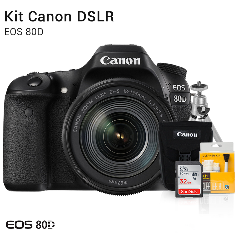 Canon 80D com Lente 18-135mm - Melhor Preço | 12x | MTronic