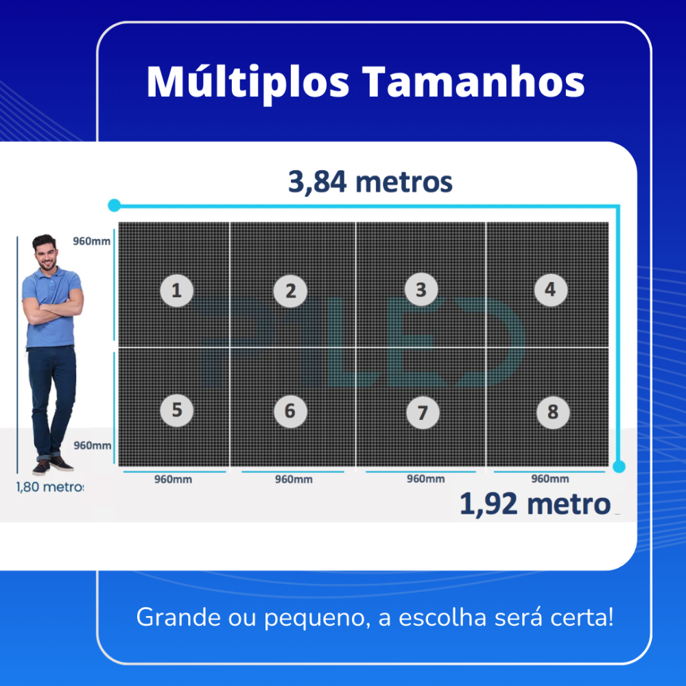 Painel de LED Indoor P4 Fixo Tamanho