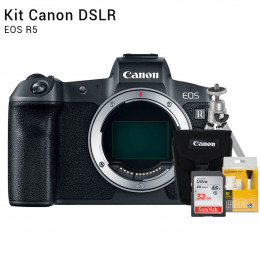 Canon R5 Corpo - Câmera Mirrorless | Brindes: Bolsa, Cartão 32GB, Mini Tripé e Kit Limpeza
