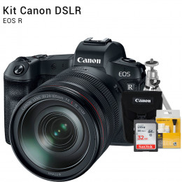 Canon R com Lente RF 24-105mm - Câmera Mirrorless | Brindes: Bolsa, Cartão 32GB, Mini Tripé e Kit Limpeza