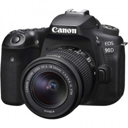 Canon 90D com Lente 18-55mm - Câmera 32.5MP, Vídeo 4K, WiFi, Bluetooth