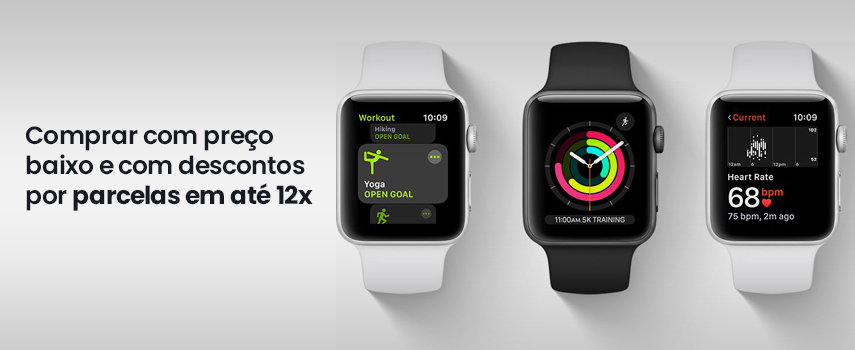 APPLE WATCH SE 44mm GPS - CAIXA CINZA ESPACIAL E PULSEIRA ESPORTIVA PRETA